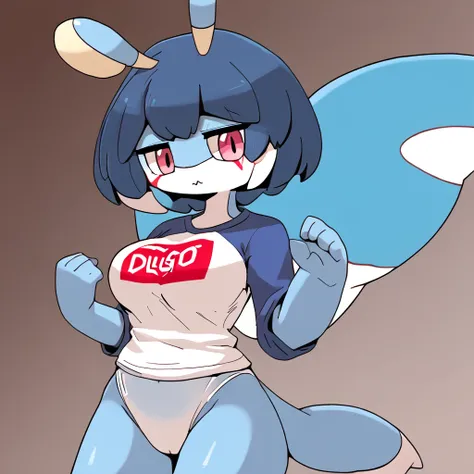 solo, 1girl
<lora:Celeray-10:1.29> celeraypal, pink eyes, pokemon (creature), blue body, blue antennae with yellow tips, blue wings, white stomach, large wings, togekiss, white markings, smal tail
anthro, large breasts, short blue hair,  <lora:cre:1>
 <lor...