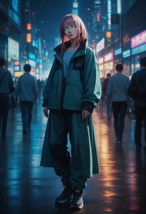 anime artwork,commercial portrait,(full body shot:1.6),cyberpunk style,1girl,posing for the camera,perfect face,glowing eyes,ultra-realistic,high saturation,cinematic light,35mm raw photo,nsfw,art by j.c. leyendecker,, cinematic film still,score_9,score_8_...