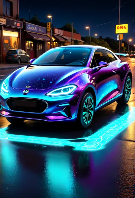 detailed, realistic, 8k uhd, high quality, masterpiece,  An epic photo of car  <lora:Biolumins v1:0.7>