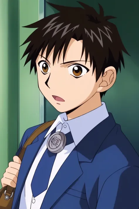 score_9, score_8_up, score_7_up, score_6_up, masterpiece, best quality, amazing quality, best aesthetic, absurdres, intricate details, detailed face, source_anime, kiyomaro takamine, black hair, brown eyes, 1boy, male focus, solo, necktie, school uniform, ...