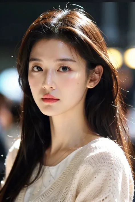 masterpiece, best quality, ultra-detailed, ultra high res, (photorealistic:1.4), raw photo, (realistic:0.2), 8k HDR, realistic cool temperature lighting, 1girl, solo, asymmetrical hair, outdoor, (traditional market:1.2), bokeh, (detailed lips), (detailed p...