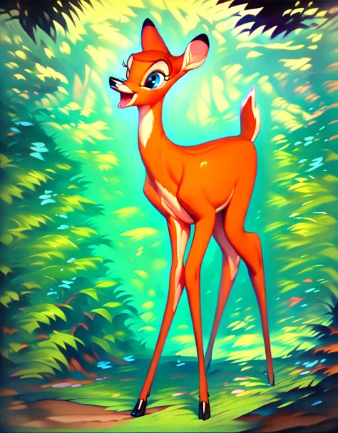 score_9, score_8_up, score_7_up, score_6_up,
 <lora:Bambi:1> faline, deer, female, azure eyes, solo, forest, adult, masterpiece, ultrarealistic, hyperdetailed, lateral view, detailed eyes, full body,
 <lora:add-detail-xl:1> <lora:Furry Enhancer 6.1:1>