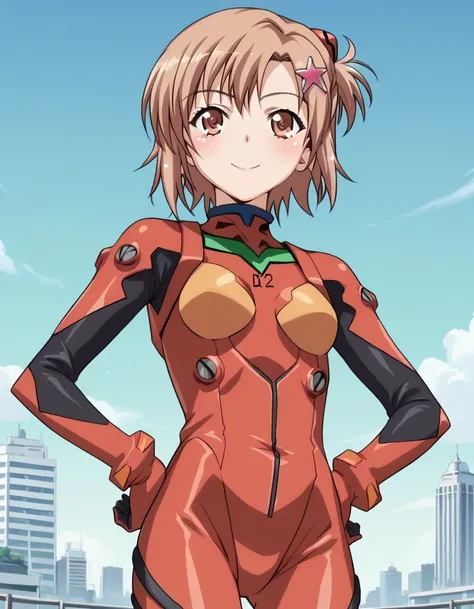 score_9, score_8_up, score_7_up, source_anime, <lora:yukimura-kusunoki-s2-ponyxl-lora-nochekaiser:1>, yukimura kusunoki, short hair, brown hair, hair ornament, ribbon, brown eyes, hair ribbon, star (symbol), star hair ornament,, <lora:souryuu-asuka-langley...
