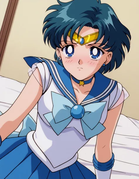 score_9, score_8_up, score_7_up, source_anime, <lora:ami-mizuno-supers-movie-ponyxl-lora-nochekaiser:1>, ami mizuno, blue eyes, blue hair, short hair, parted bangs,, back bow, blue bow, blue choker, blue sailor collar, blue skirt, bow, choker, earrings, gl...