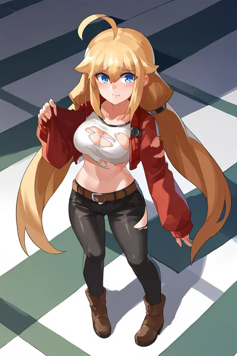 score_9, score_8_up,score_7_up,BREAK,source_anime,rating_explicit,
<lora:junwunya20240722:0.9>junwunya,blonde hair, blue eyes, ahoge, twintails, long hair,torn clothes, midriff, looking at viewer, full body,