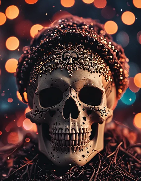 novuschroma60 style bokeh skull  <lora:novuschroma60 style:1>