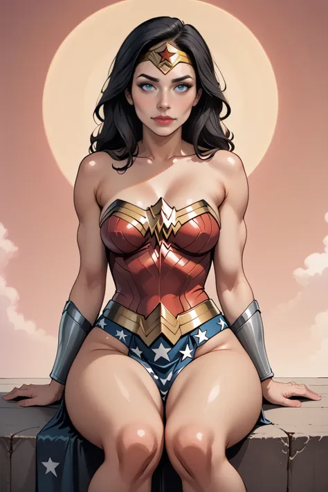 <lora:Wonder_Woman_PDXL_spamb0t:0.8>,DC_Comics_Wonder_Woman
BREAK long black hair
BREAK gold tiara
BREAK pelvic curtain,revealing cleavage,midriff,very skimpy outfit
BREAK sitting cross-legged, arms crossed on chest
BREAK seen from front, extreme closeup
B...