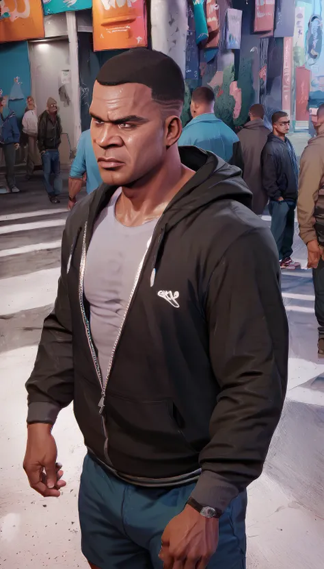 score_9, frustrated gtafranklin man wearing zip-up hoodie, PonyXLV6_Scores  <lora:gtafranklin_PDXL_v1-000005:1>