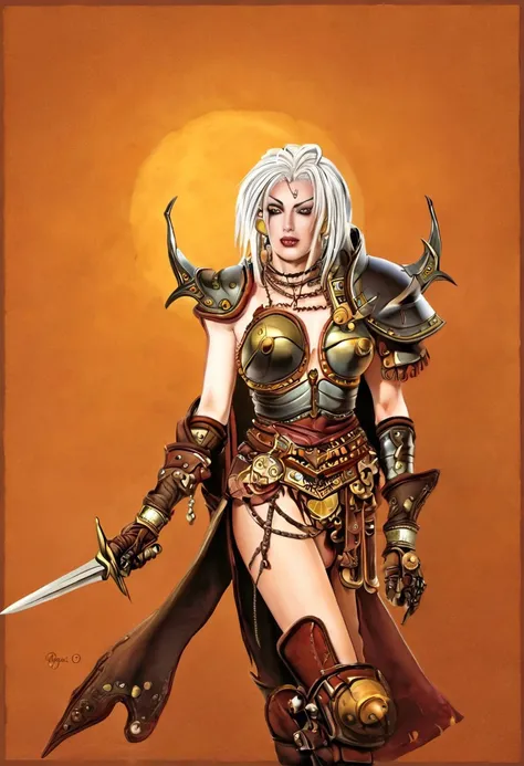 Score_9,score_8_up,score_7_up,Cachilleos, highly detailed, illustration, taarna, medium breasts, leather armor,