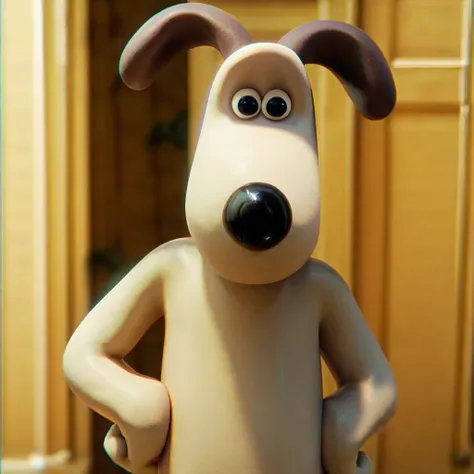 score_9, score_8_up, score_7_up, score_6_up, solo, no humans, gromit, dog, standing, hands on own hips, looking at viewer,