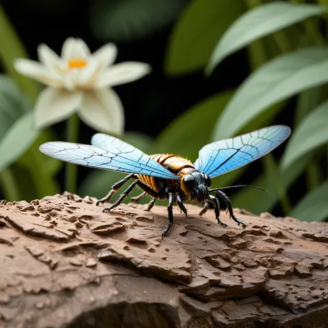 Macro photography mode, IRL, high-definition detail, natural lighting, era 2020s contemporary, casual attire, solo, Rating SFW, a photograph of a Caucasian male entomologist examining an insect, ¬the high-definition detail and natural lighting revealing in...