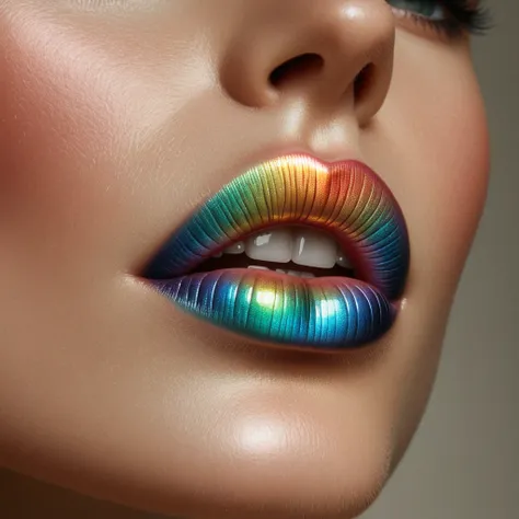 Iridescent Rainbow Lips