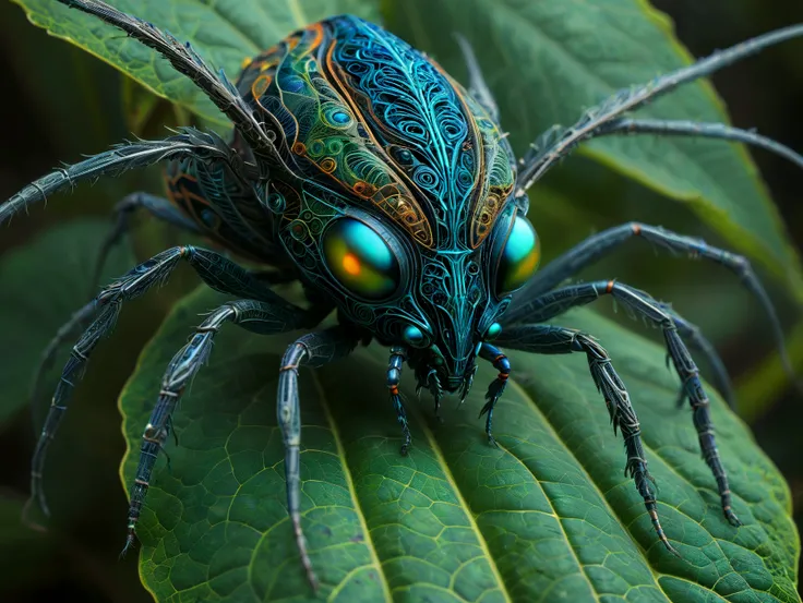 Closeup of an intricate and elaborate alien bug on a leaf.

<lora:Twixt01_CE_SDXL:1> twxtCE