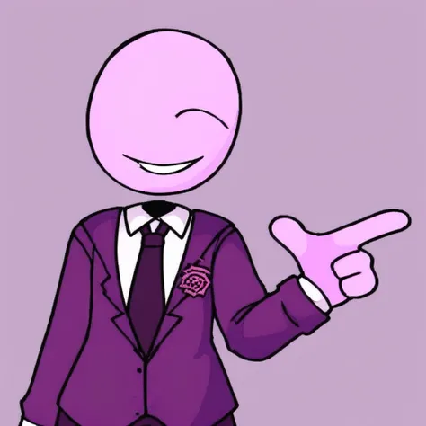 Smile, Dim lighting, indicates something, purple jacket