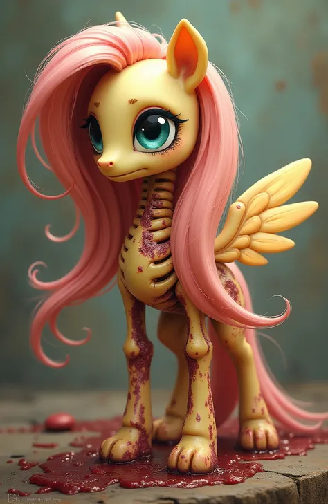 fluttershy from my little pony but only has bones and rotten flesh