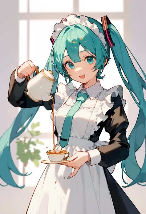 score_9, score_8_up, score_7_up, 1girl, pouring, holding cup, holding teapot, hatsune miku, maid apron
<lora:holding_teapot_pouring_3_final_d32:1>