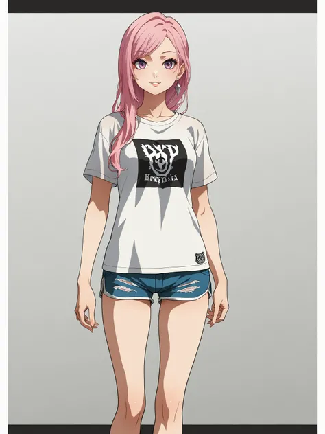 (score 9 up, score 8 up, highest score, highest quality),
 <lora:Arc_System_Works_BlazBlue_Centralfiction_Story_Mode_GameCG_Artstyle_PonyXL:1> 1girl, shirt, shorts, standing, looking at viewer,