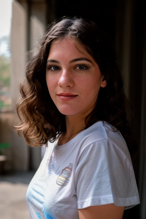 <lora:BeckySavage:0.8>, full color portrait of a young woman, wearing a t-shirt, natural light, RAW photo, subject, 8k uhd, dslr, soft lighting, high quality, film grain, Fujifilm XT3