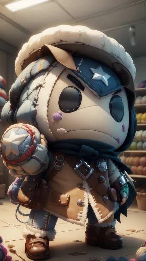 <lora:littlebigplanet:1> littlebigplanet sackboy Captain America, marvel super hero, (Masterpiece:1.3) (best quality:1.2) (high quality:1.1)