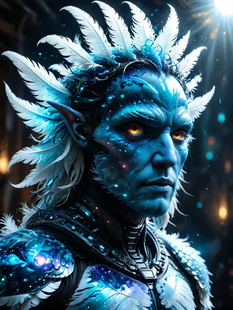 Alien king of the air,long thin head, glowing feather antennas on head,translucent fur light white fur,clouds,glowing white bioluminescence,perfect face,blue cloudy eyes,hyper detailed,soul,air element Alien,
sharp focus, extremely fluffy,
digital art tech...