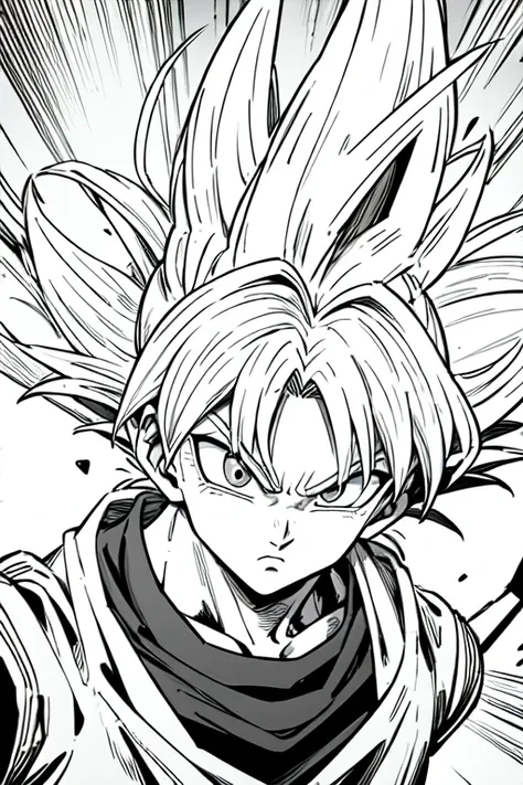 masterpiece best quality, anime lineart, Goku