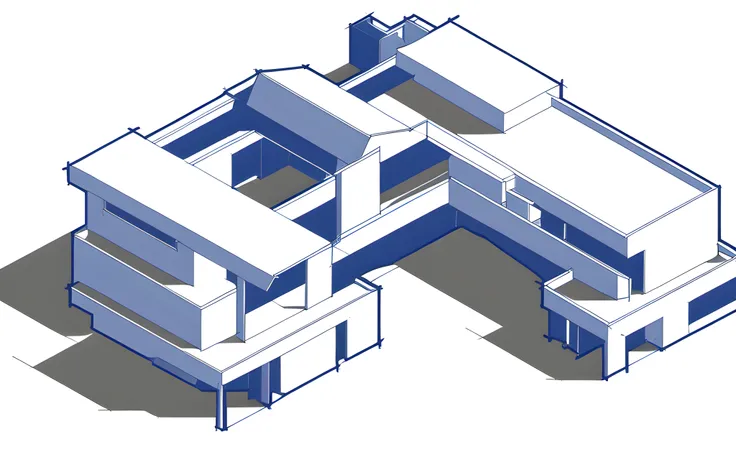 建筑体块 TikuaiXL-V1 Architecture Blocks (Line Draft style) for SDXL