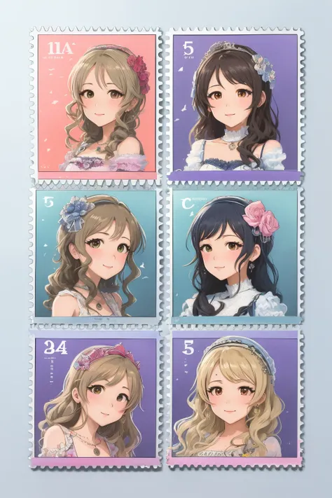 masterpiece,best quality,<lora:tbh385-:0.8>,illustration,style of stamps portrait of idolmaster cinderella girls,