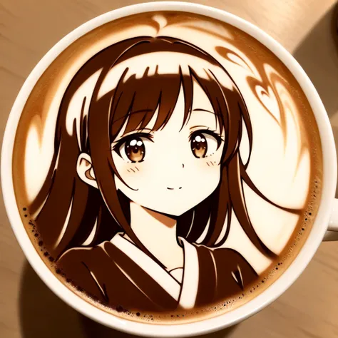 anime character latte art