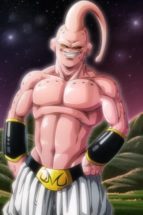 buu,standing,smiling,(in wilderness:1.5)