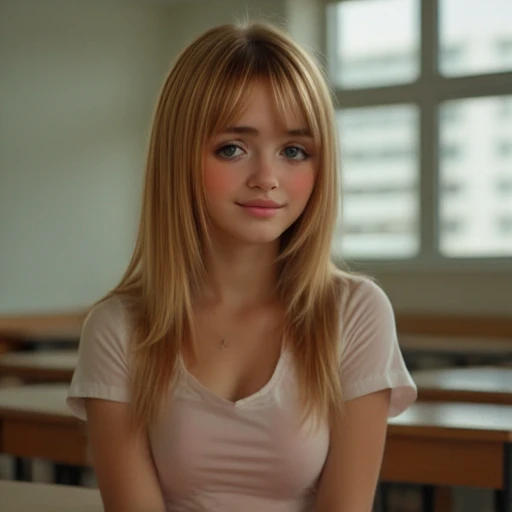 blonde girl in classroom