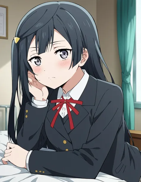 score_9, score_8_up, score_7_up, source_anime, <lora:setsuna-yuuki-s2-ponyxl-lora-nochekaiser:1>, setsuna yuuki, yuuki setsuna (love live!), long hair, bangs, black hair, sidelocks, grey eyes, one side up, hair ornament,, skirt, long sleeves, school unifor...