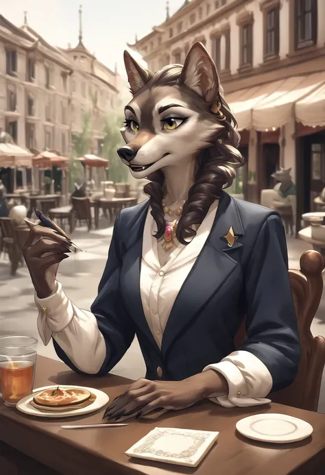 score_9,score_8_up, source_furry,female aristocrat wolf sit at a table at a cafe,wolf,female aristocrat,solo focus,rating_safe,aristocrat,<lora:OtherStyle_07-000005:0.8>,