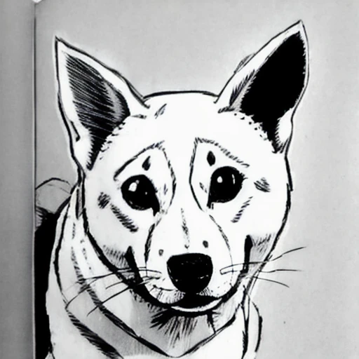 (a white shiba inu manga:-0.25)