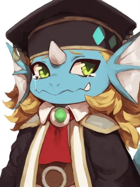 score_9,score_8,score_7,source_furry,
<solo:1.5>,
<1boy:1.5>,
chibi, chibi form, mini form, fanart, safe, qinus_axia, hat, solo, heart, blonde hair, blue skin, pirate hat, green eyes, monocle, long hair, horns, smile, colored skin, tail, fang, qinus_axia_b...