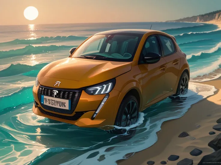 score_9,score_8_up,score_7_up,208, emerging from water,sea, beach , peugeot, peugeot 208 <lora:208_xl:1>