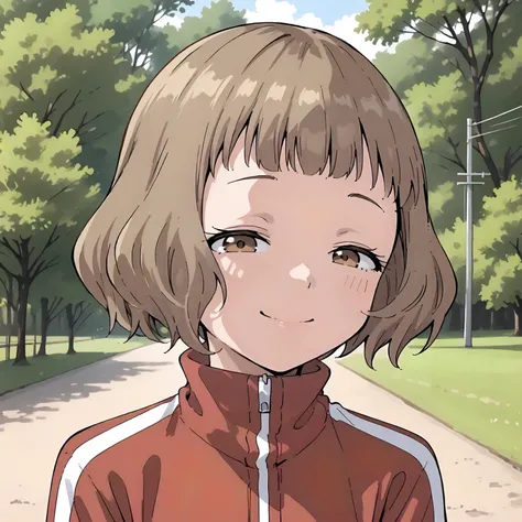 <lora:MMNN_YukiHimemiyaXLpony001>,
outdoors,nature,
solo,
half-closed eyes,smile,
YukiHimemiya,1girl,brown hair,bob_cut,brown eyes,
track jacket,red jacket,
standing,upper body,