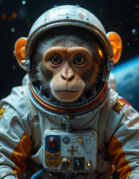 <lora:cinematic:1>,cinematic portrait of a monkey as an astronaut