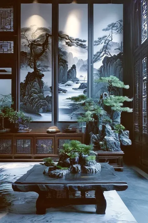 Realistic Chinese Interior Design SDXL