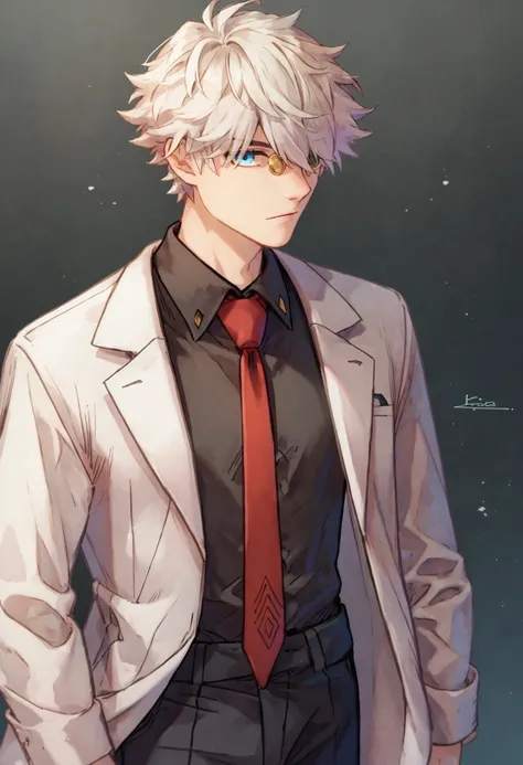 score_9, score_8_up, score_7_up, 1boy qifrey white hair hair over one eye blue eyes, white jacket black shirt, formal suit, red necktie
<lora:witch_hat_atelier_2:1>