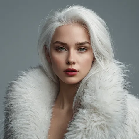 hyperrealistic art of  <lora:skin tone style v4:0.9>
a cinematic pale white light skin tone shot of a woman with white hair and ...