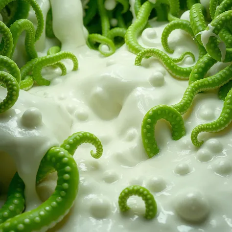 Green Tentacle White Slime - Anime