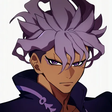 score_9, score_8_up, score_7_up, rating_safe, 1boy, male, solo, looking at viewer, simple background, score_6_up, sakurazaki jouji, purple hair, purple eyes, dark skin, gakuran, anime artwork,1boy, male focus, solo,masterpiece, best quality, <lora:Floox_St...