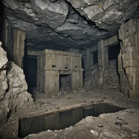 Env_Dungeon scene deep within a dark abandoned mine