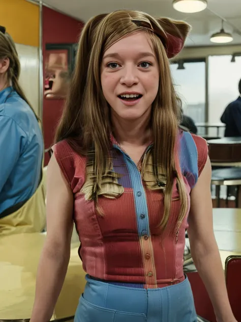 <lora:MaryWeiss:1> a photo of Mary Weiss,  as a waitress in a 60s diner, happy looking,4k, highest quality, professionaly color graded