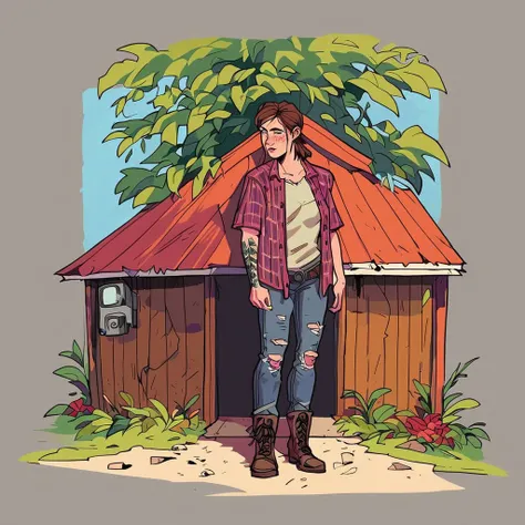 score_9, score_8_up, score_8, female character concept, fabulous artwork, best quality, high resolution, colorful
A semi-realistic depiction of adult Ellie from The Last of Us, standing in a desolate post-apocalyptic landscape. Shes wearing her signature w...