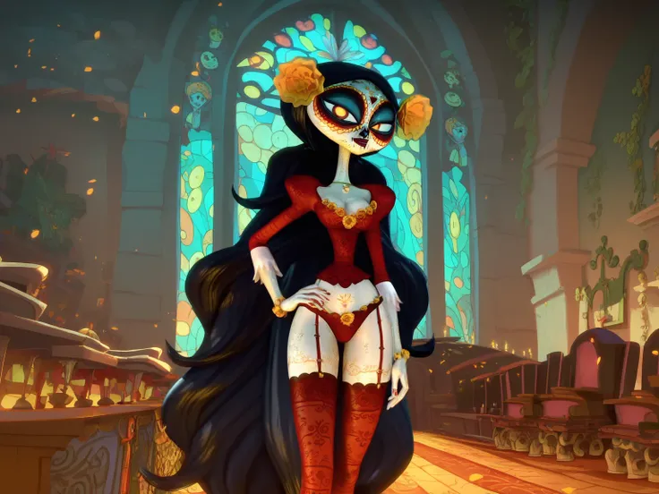 La Muerte, the Book of Life--screencap style | Pony Diffusion V6