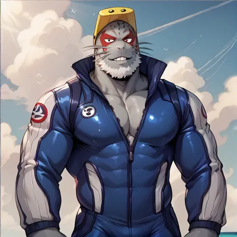 score_9, score_8_up, score_7_up, source_furry, detailed background, BREAK <lora:Selkie:.9> selkie, seal boy, bara, beard,  bara, standing, wetsuit