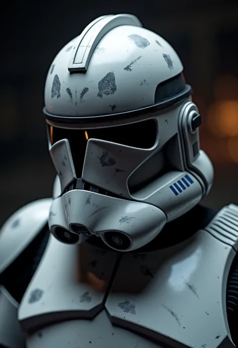 7-Phase2, clone trooper, extreme close up, microphotography, detailed helmet,  gunmetal grey patterns, white
[strong lighting, cinematic masterpiece, highly detailed armour,  realistic armour, legendary, hyperrealism]