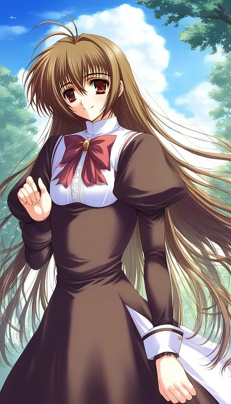 score_9, score_8_up, score_7_up, source_anime, rating_explicit, BREAK  <lora:Miyanokouji_Mizuho_Ver2.0_XL:1> MiyanokoujiMizuho, very long hair, brown hair, otoko no ko, antenna hair, brown eyes, ahoge,
1boy, solo, male focus, tree, long sleeves, day, sky, ...