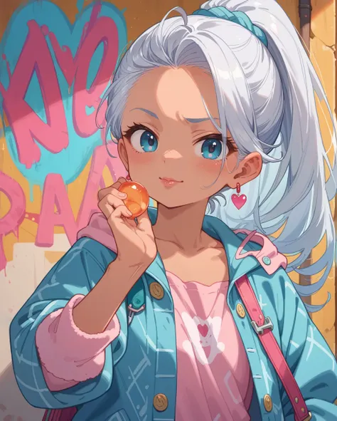 score_9, score_8_up, score_7_up, source anime,  positive: score_9, score_8_up, source_anime,
(shiny skin),
[striking, fauvism oil painting, Cozy flannel pajama set, Trailblazer, Average Height, Lean, Heart-Shaped Face, Tan Skin, Silver Hair, ice blue Eyes,...